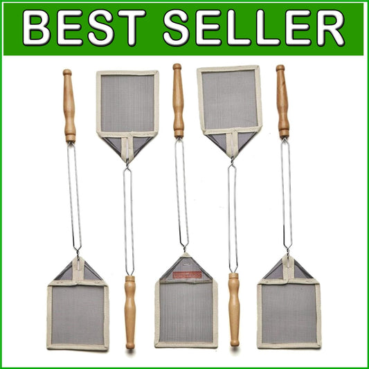 Classic Wire Frame Fly Swatter Set - Nostalgic Wooden Handled Pest Control