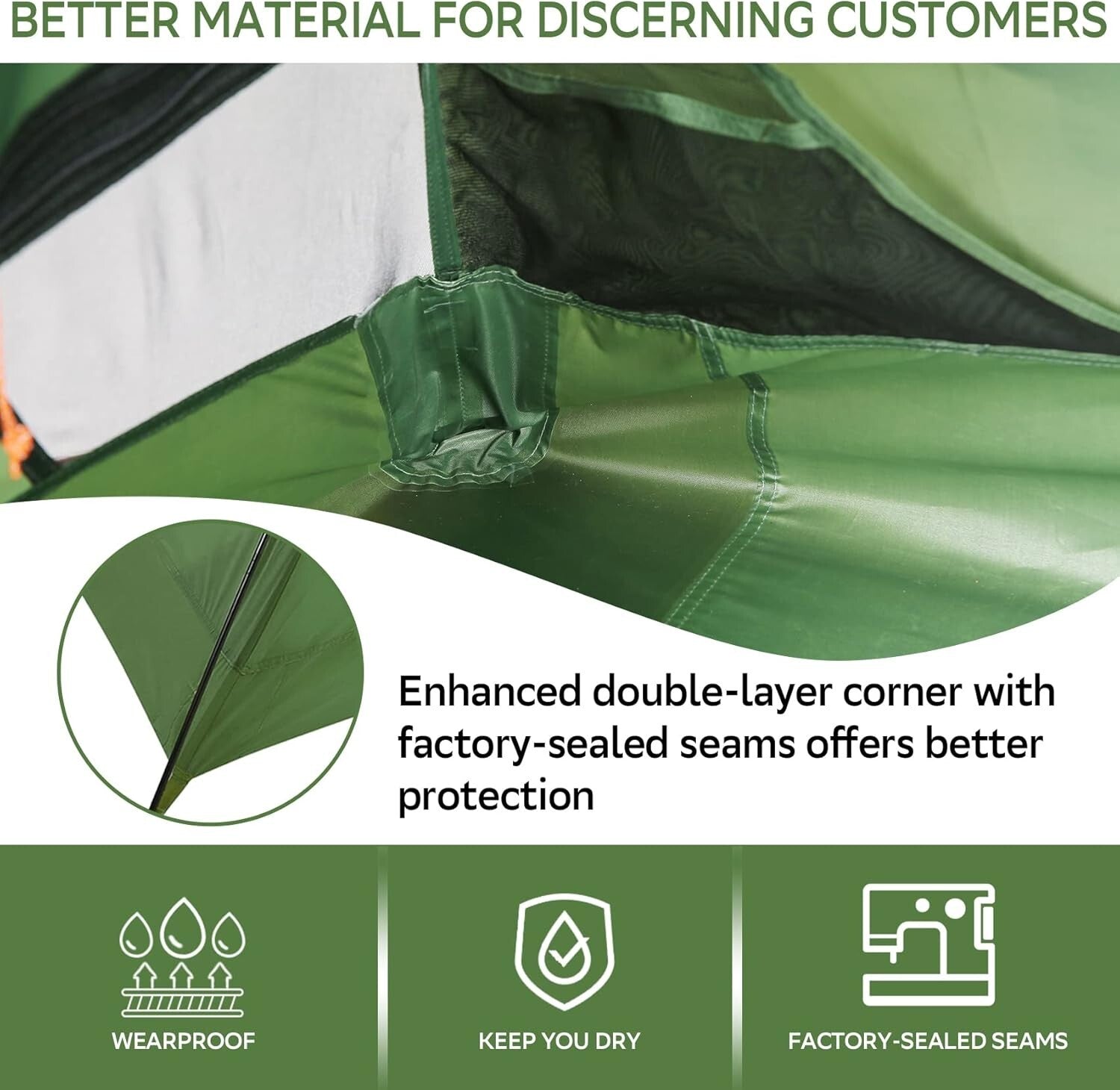 1-Person Lightweight Camping Tent with Quick Setup - Ultralight Waterproof Green