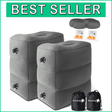 Load image into Gallery viewer, Inflatable Foot Rest Pillow for Travel - Adjustable 3-Height Support - 2 Pack