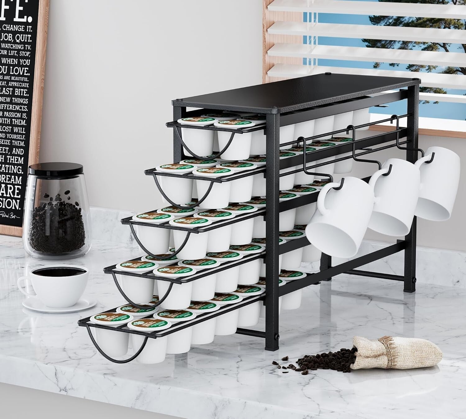 Metal Coffee Capsule Storage Drawer for 70 Pods - Space-Saving Counter Solution
