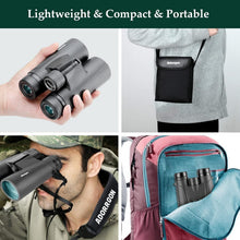 Load image into Gallery viewer, Lightweight 12x42 High Powered Binoculars with Phone Adapter for Bird Watching
