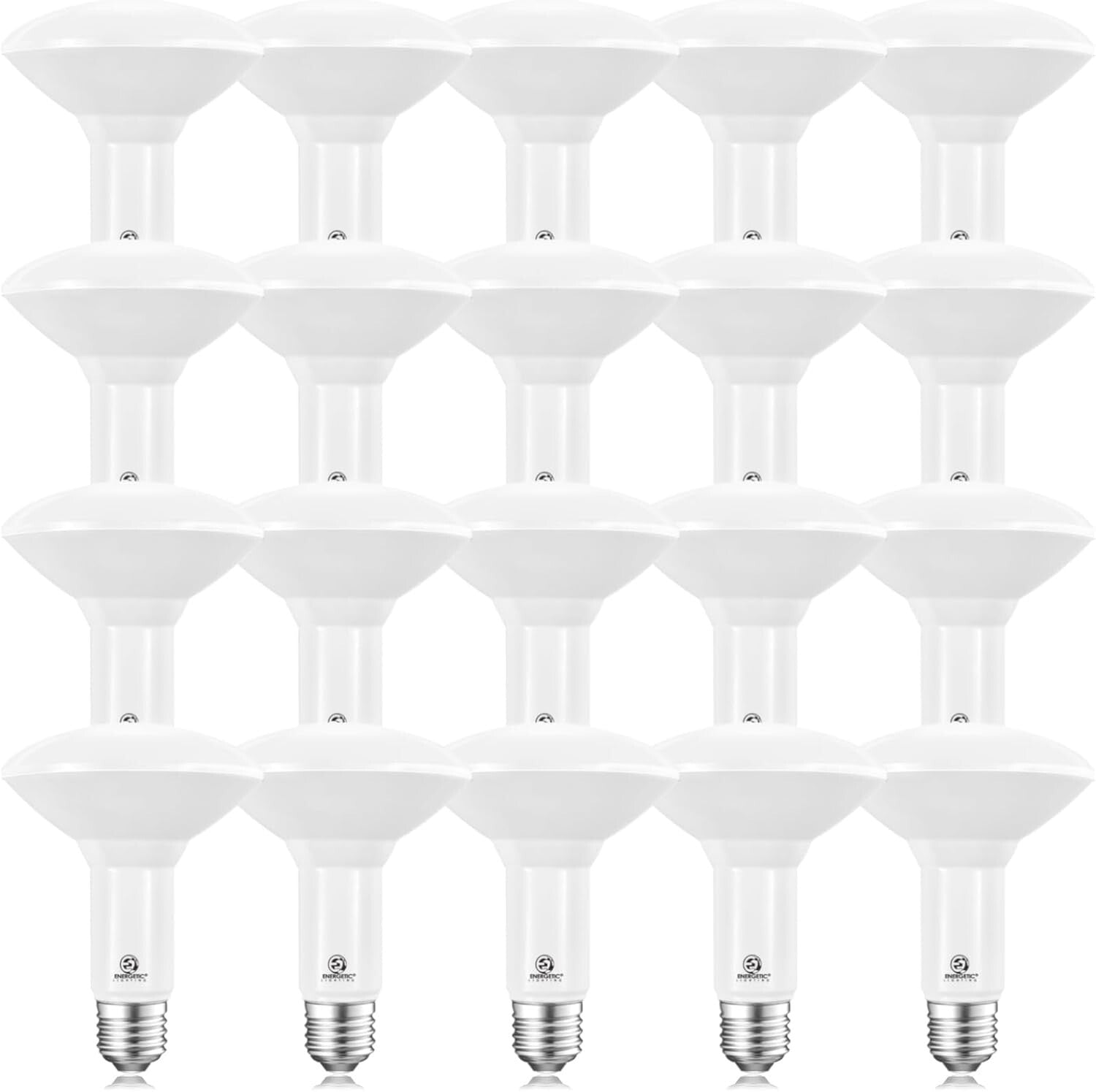 20-Pack of Eye-Friendly Dimmable LED Flood Bulbs, Warm White, 3000K Brightness