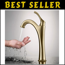 Load image into Gallery viewer, Elegant Brushed Gold Tall Vessel Bathroom Faucet with Pop-Up Drain Included