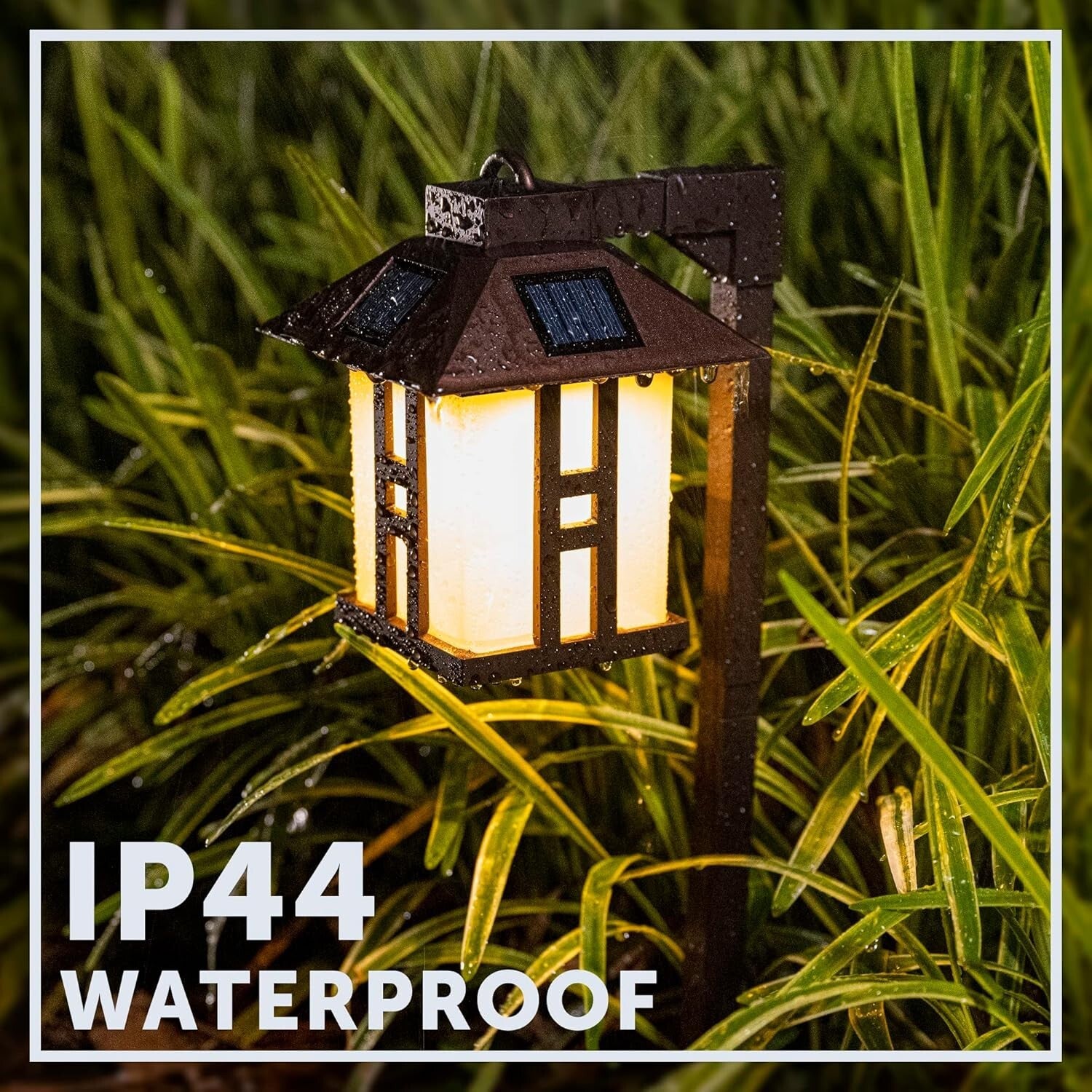 Elegant Japanese Solar Lights - 4 Pack Waterproof Pathway Garden Illumination