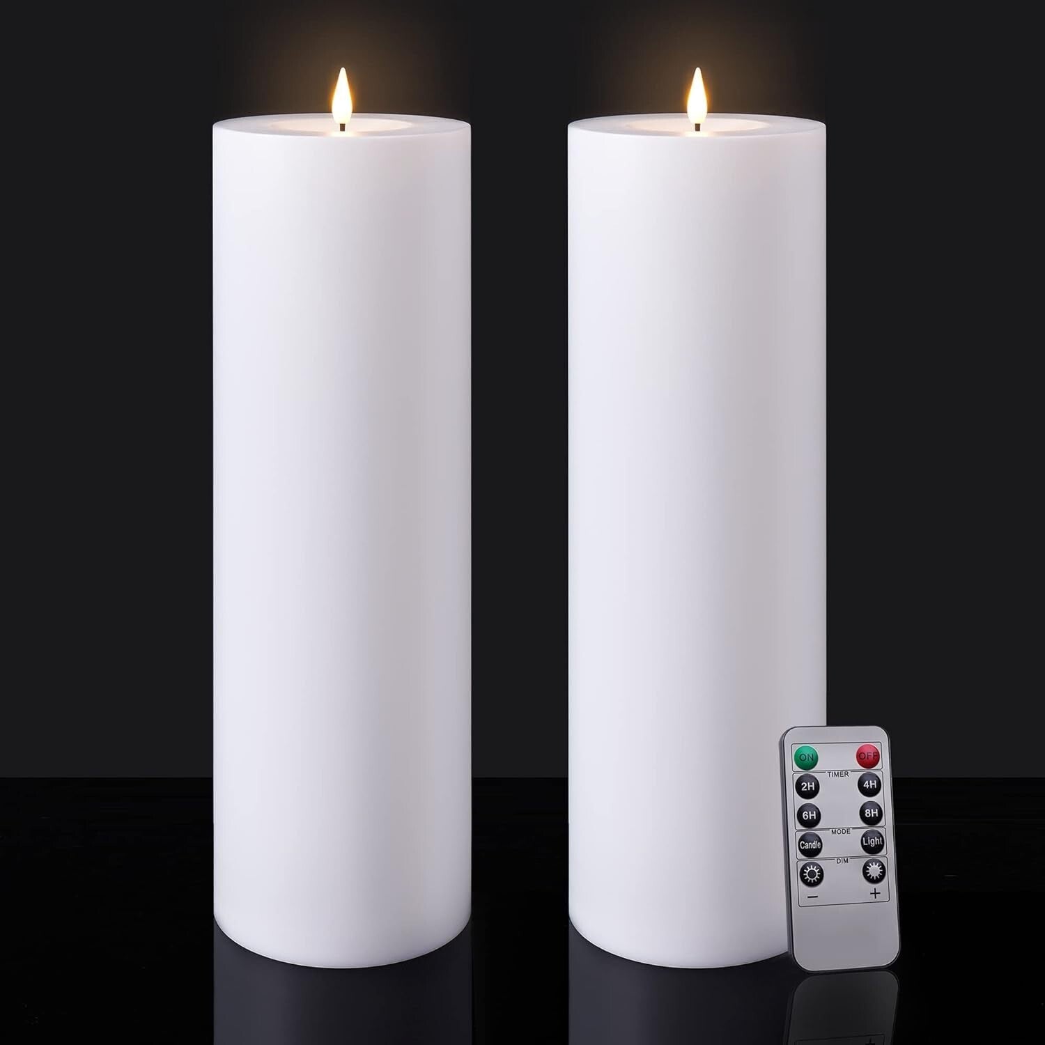 12" Waterproof LED Pillar Candles with Timer - Remote Control for Outdoor Bliss