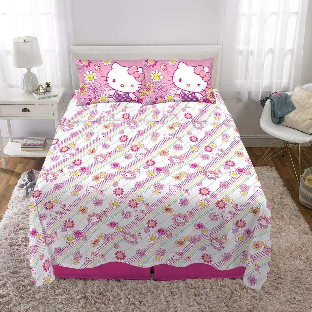 Super Soft Hello Kitty Bedding Set, Queen - Cartoon Patterned Comfort
