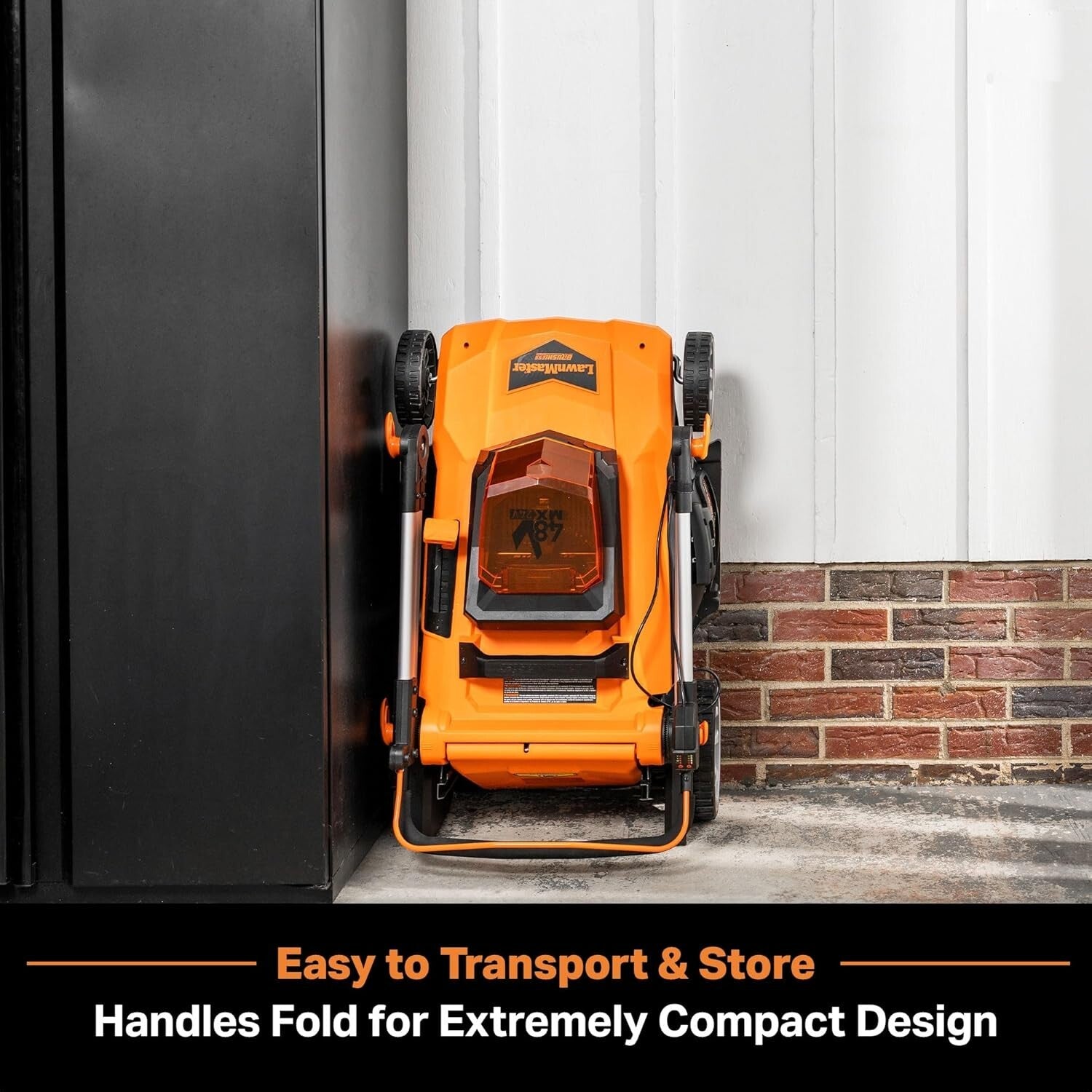 Compact Cordless Lawn Mower with 3-in-1 Function & Folding Handle for Storage