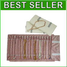 Load image into Gallery viewer, Portable Velvet Jewelry Roll - Secure 16 Necklace Holder for Stylish Travel