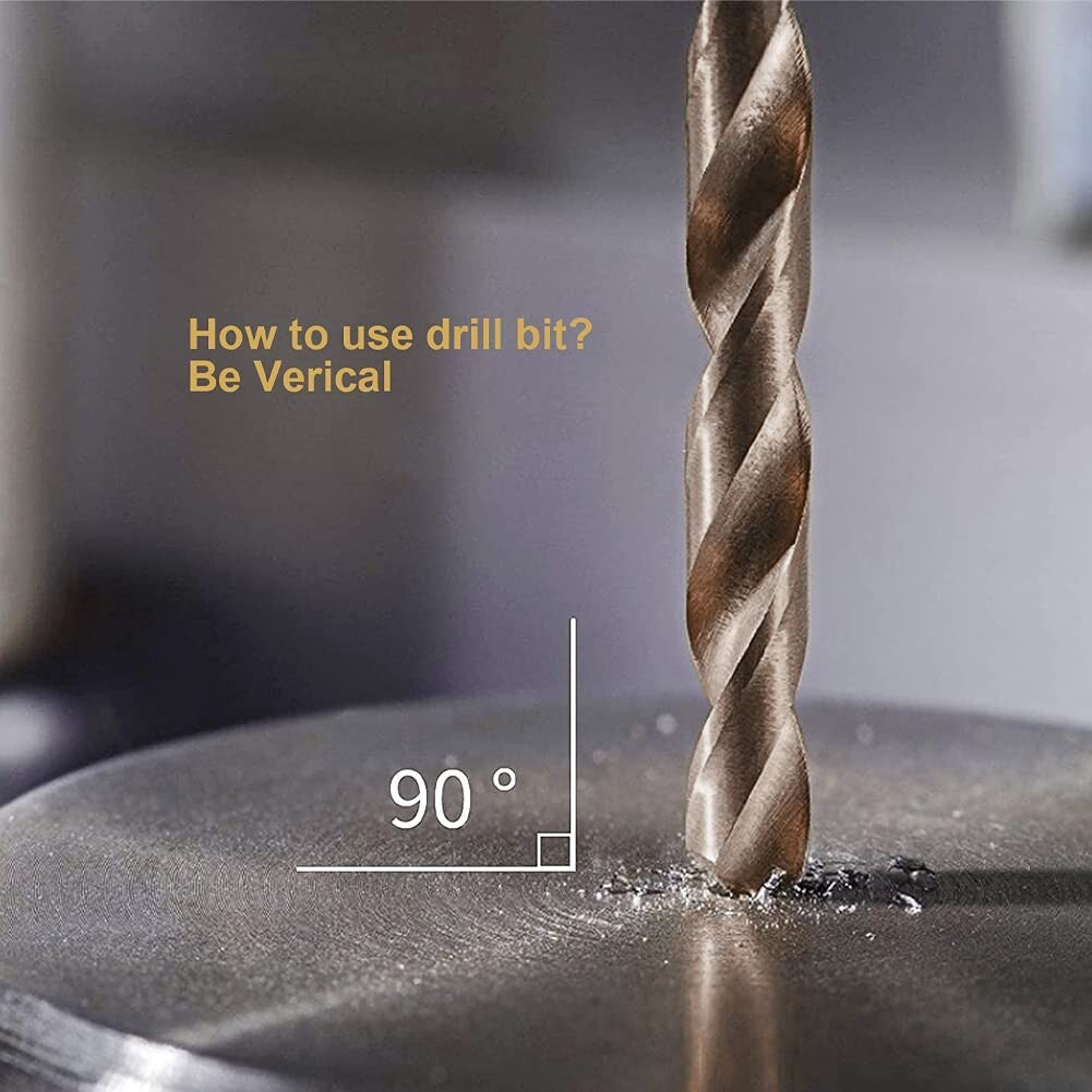 Durable 115PC Cobalt Drill Bit Set with Round Shank for Enhanced Drilling Power