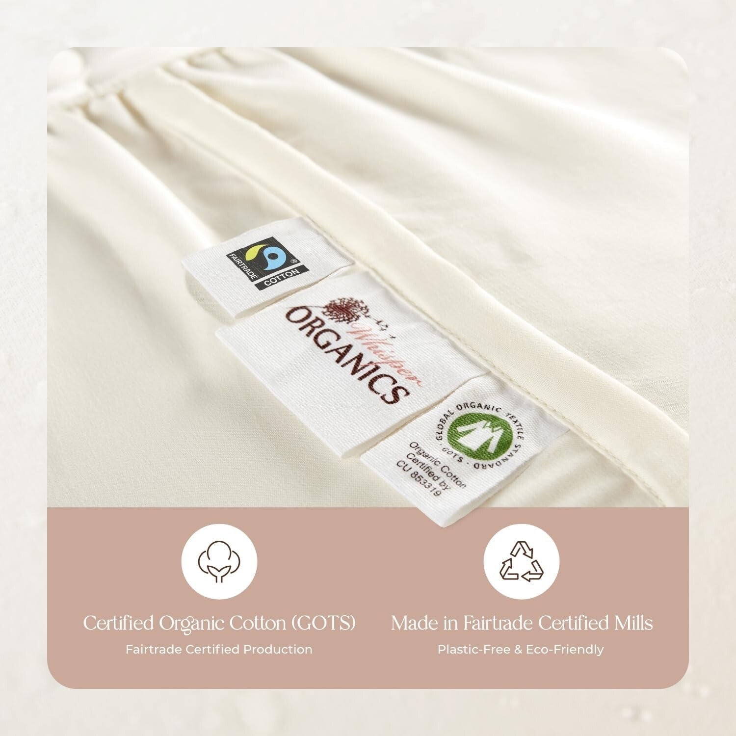 Ivory Twin Mattress Protector - Eco-Friendly, Hypoallergenic & Machine Washable