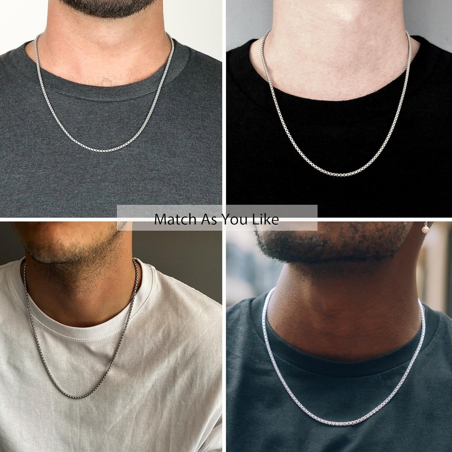 5mm 925 Sterling Silver Box Chain Necklace with Lobster Clasp - Unisex 16-30in