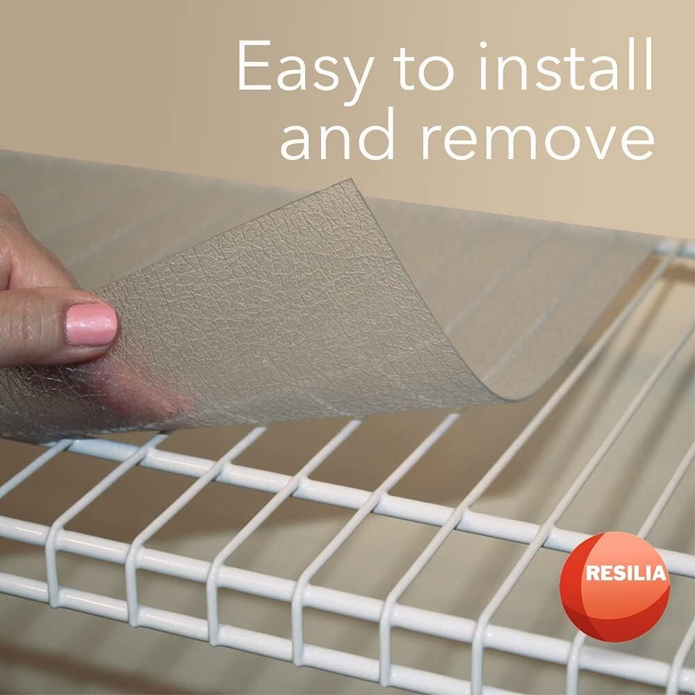Clear Non-Adhesive Shelf Liner for Easy Organization – 16" Wide, 6' Long