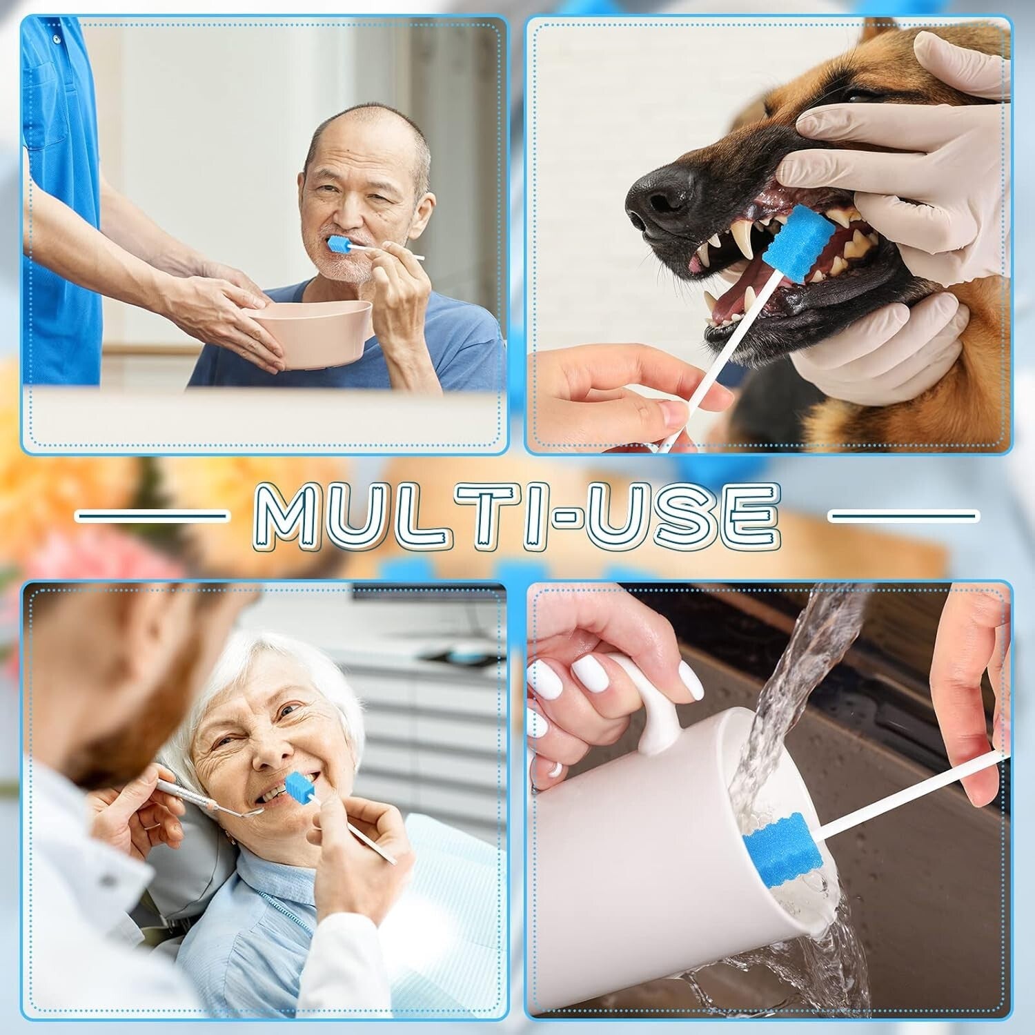 500 Bulk Disposable Sponge Swabs for Oral Hygiene - Perfect for Elderly Care