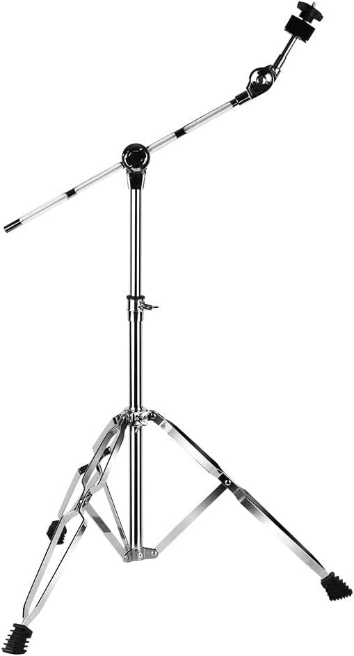 Adjustable T-Shape Cymbal Stand with Drum Sticks Holder - Boom & Straight Combo