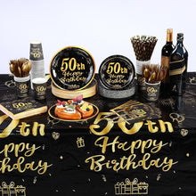 Load image into Gallery viewer, All-in-One 50th Birthday Party Set - 452 Durable Pieces: Plates, Cups &amp; Cutlery
