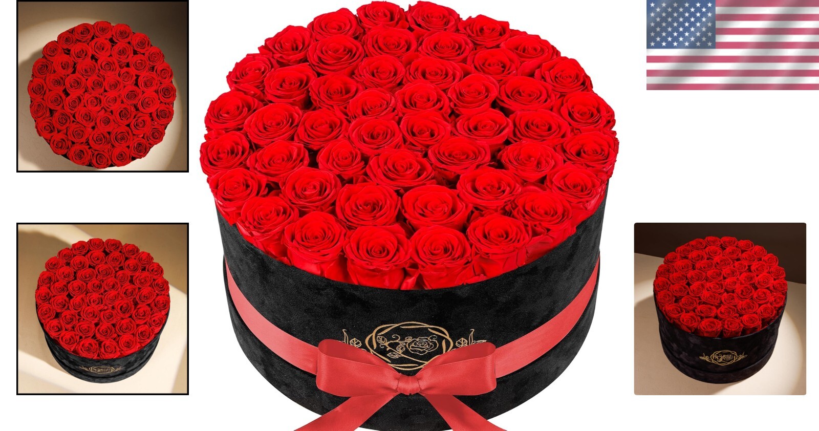 Elegant 47-Piece Preserved Flower Collection in Velvet Box - Gift for Mom