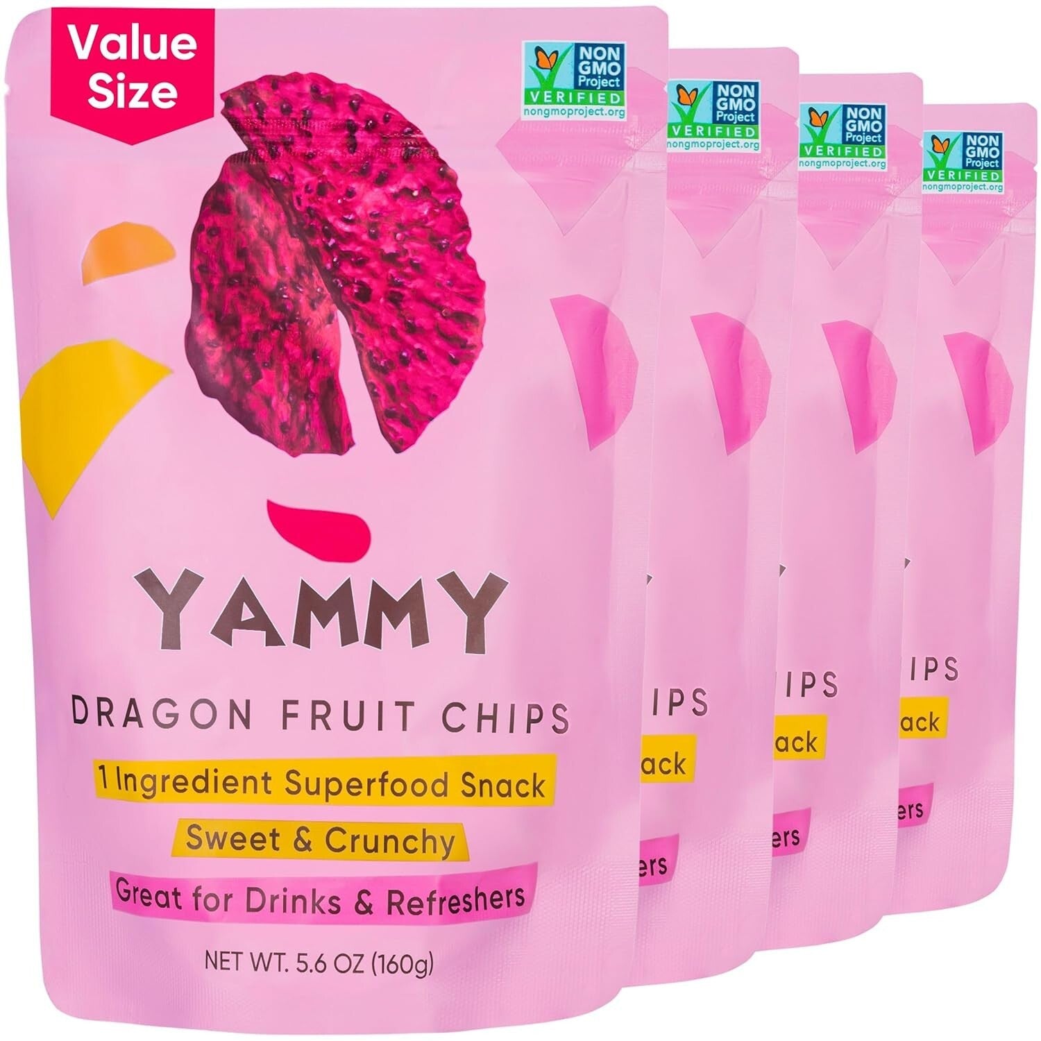Delicious Gluten-Free Dragon Fruit Chips - Resealable Snack for On-The-Go, 5.6oz
