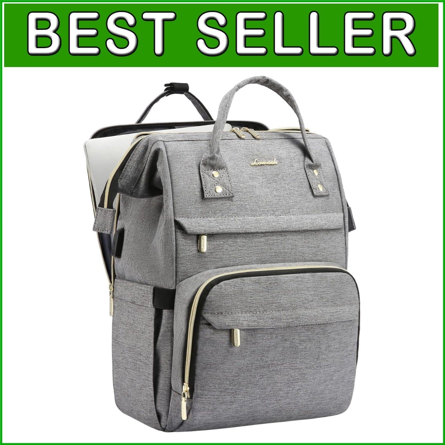 Elegant Water-Resistant Travel Backpack for Women - Laptop Compartment & Charger