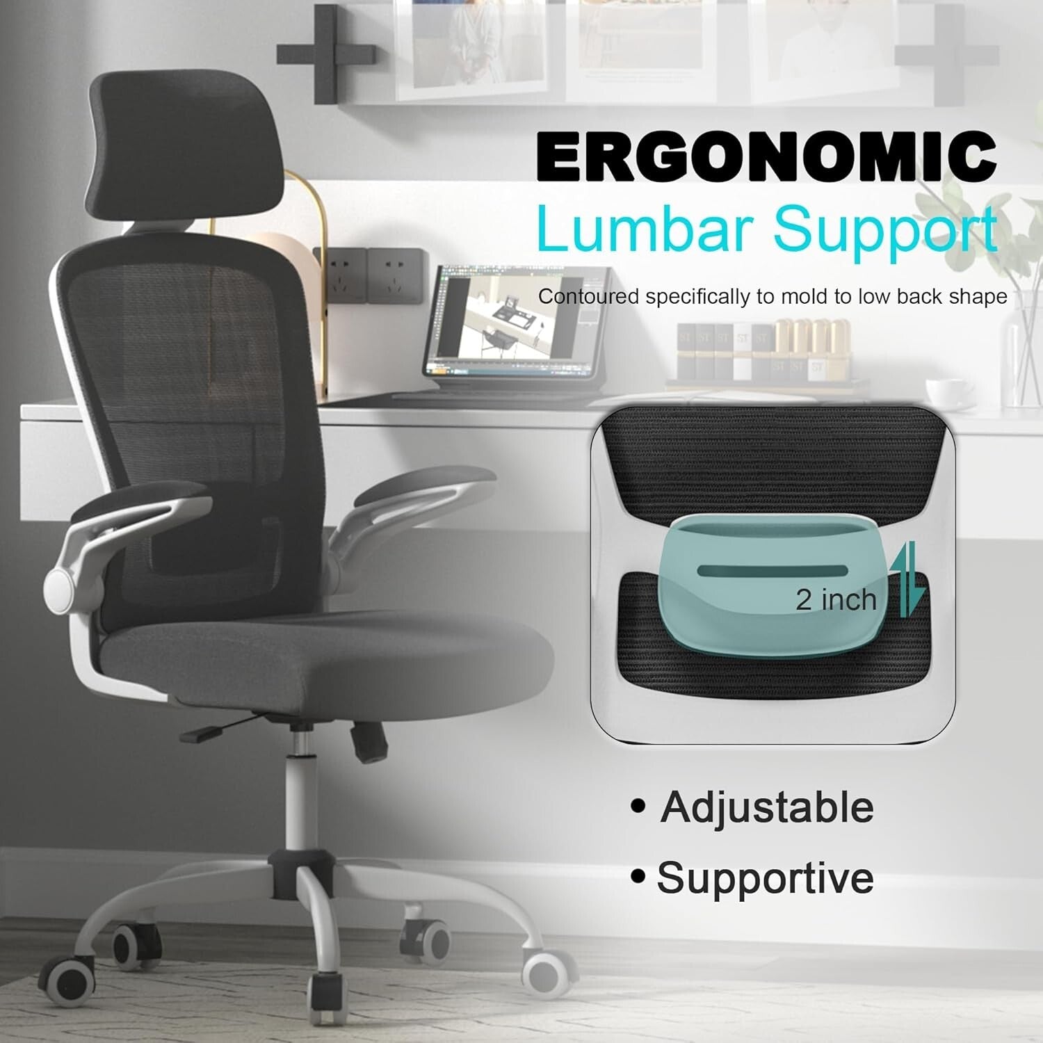 Comfy High Back Ergonomic Gamer Chair with Lumbar Support & Swivel Functionality