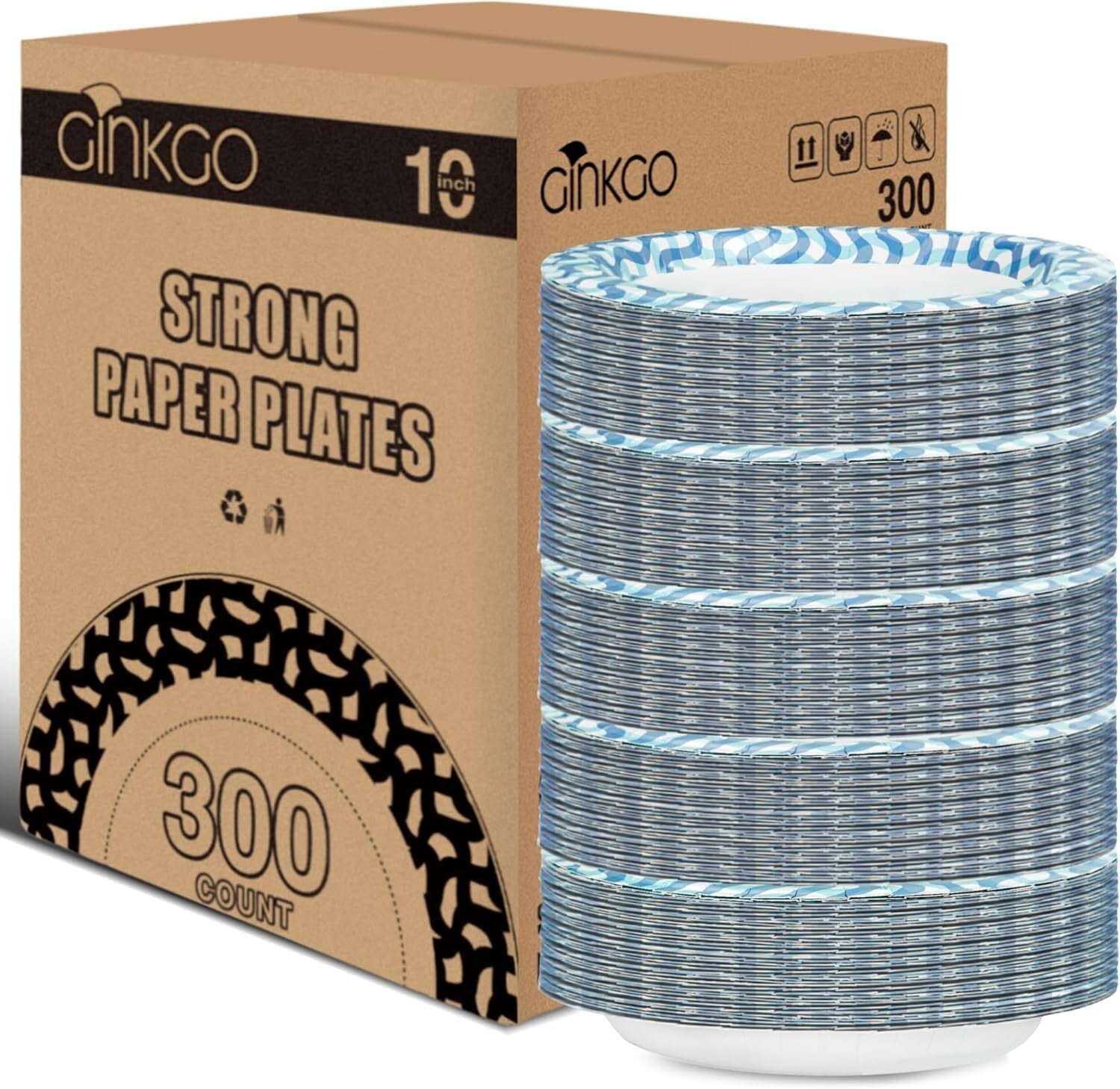 Bulk 10-Inch Disposable Plates - Leak Proof, Microwave Safe for Every Occasion