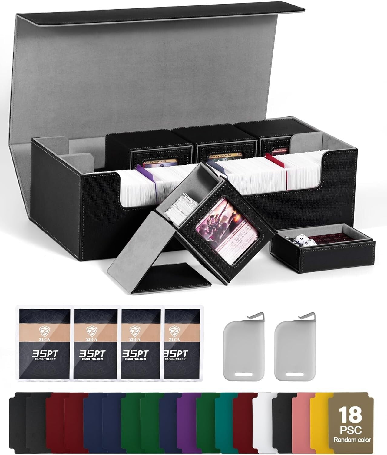 Deluxe 5-in-1 TCG Card Storage Box with Magnetic Closure & 4 Commander Decks