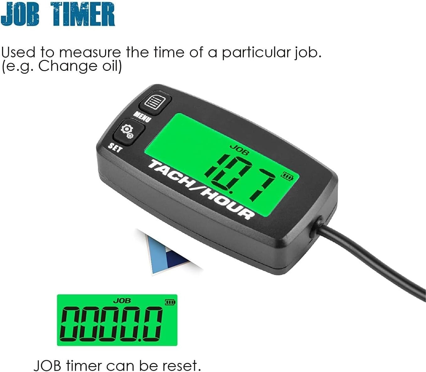 Dual Digital Hour Meter & RPM Reader - Essential for Lawn Tractors & Generators