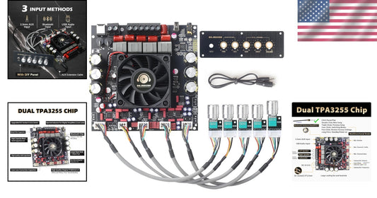 Dual Chip 2.1 Channel Amplifier Board with Multiple Inputs - 1200W Power