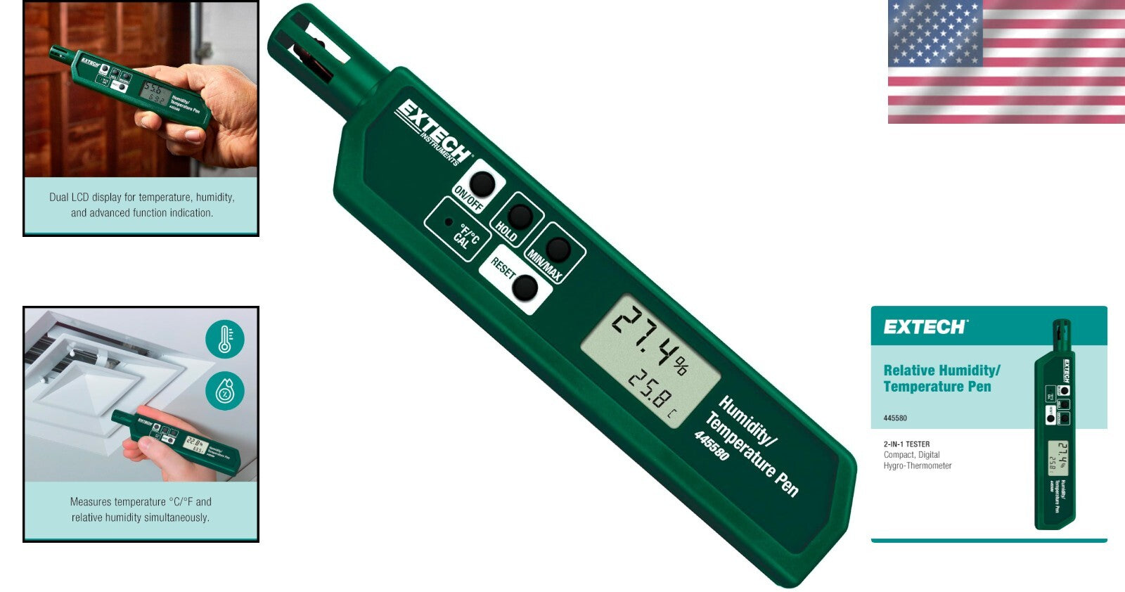 Eco-Friendly Pocket-Sized Humidity & Temperature Meter with LED Indicators