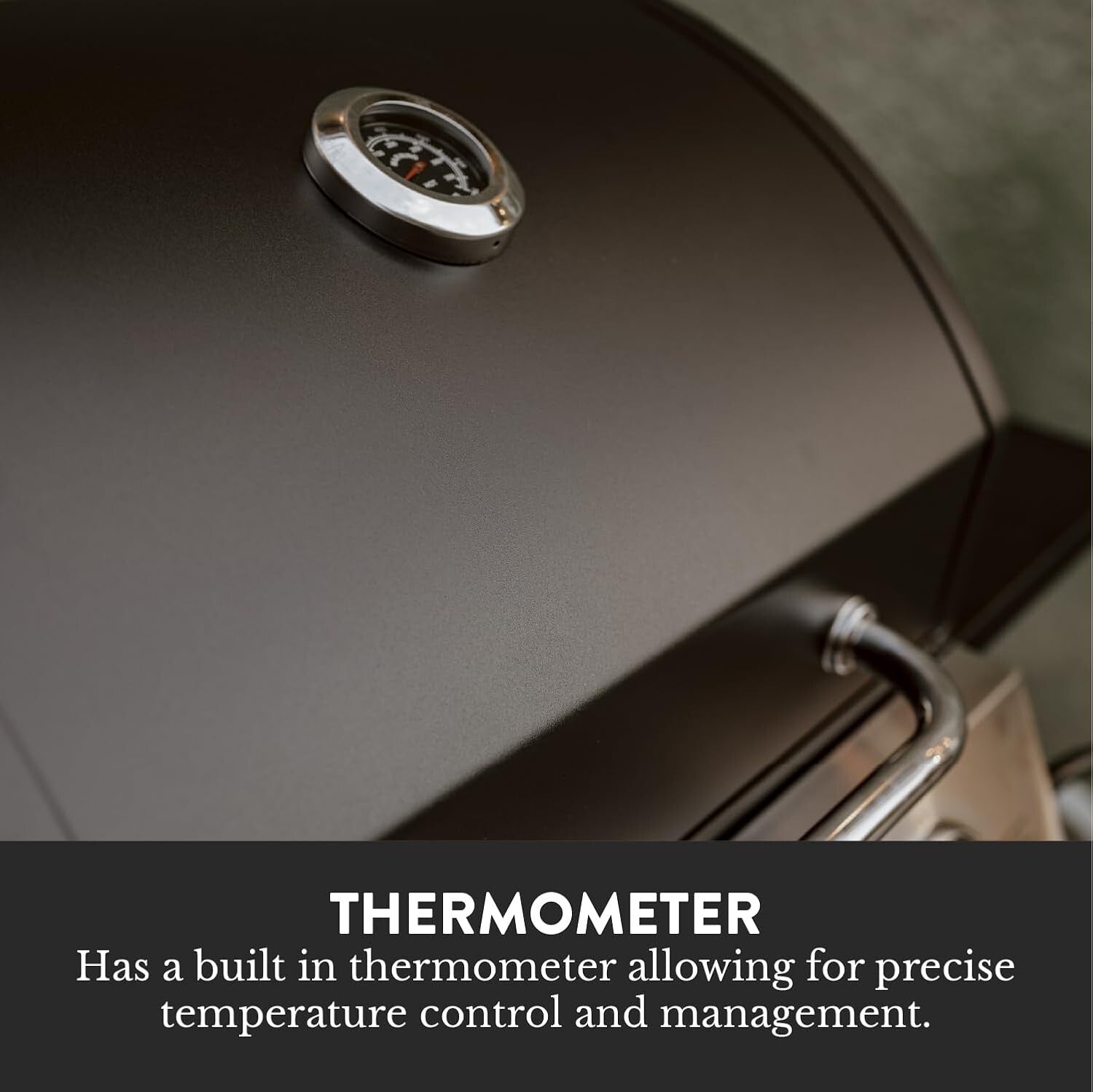 Black Stainless Steel BBQ Grill – 3 Burners with Built-In Wheels for Easy Use