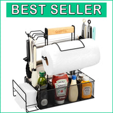 Load image into Gallery viewer, Versatile BBQ Caddy with Magnetic Tool Holder &amp; Paper Towel Rack for Grilling
