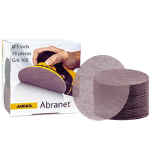 Load image into Gallery viewer, 50 Pack 5-Inch P100 Aluminum Oxide Sanding Discs - Dust-Free Technology