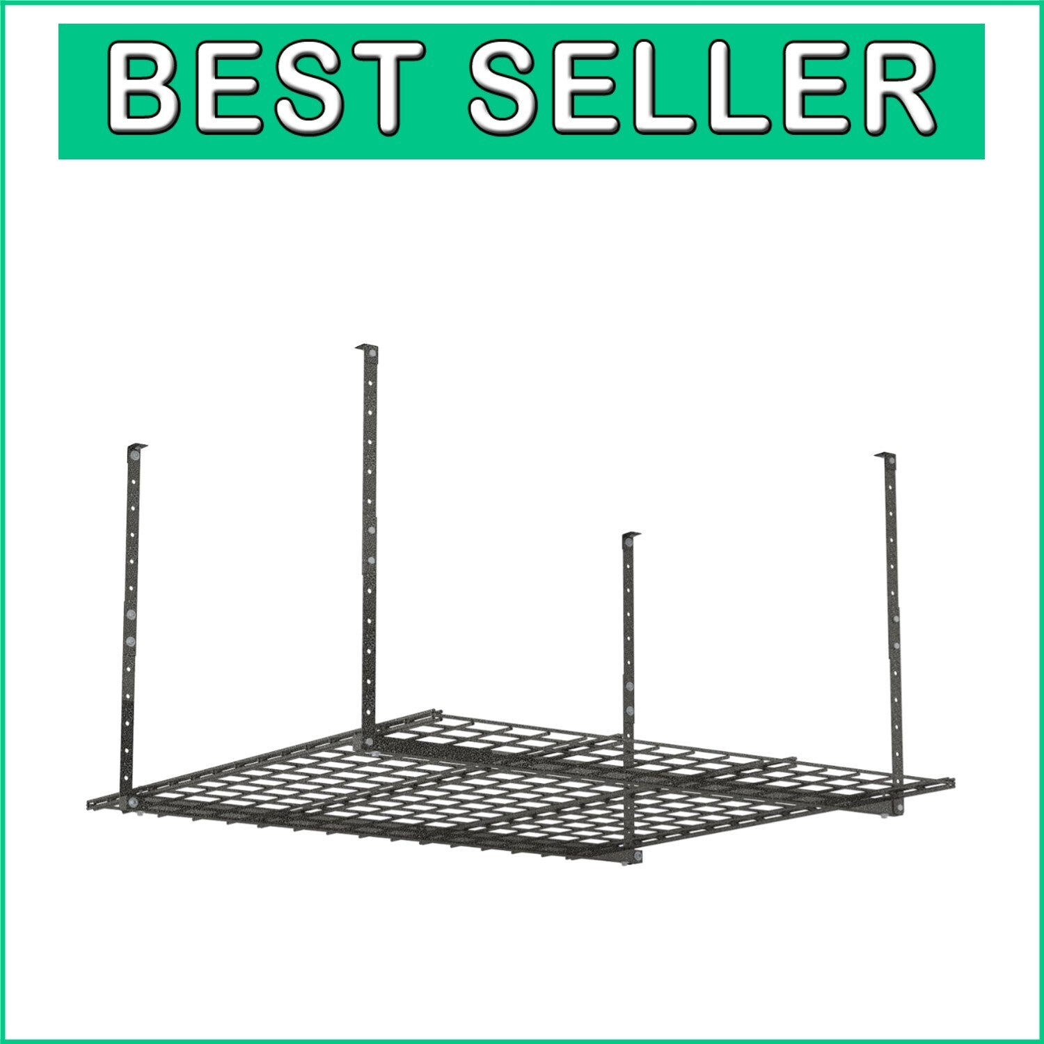 Durable 45-in x 45-in Overhead Storage Rack - Perfect for Garage Organization