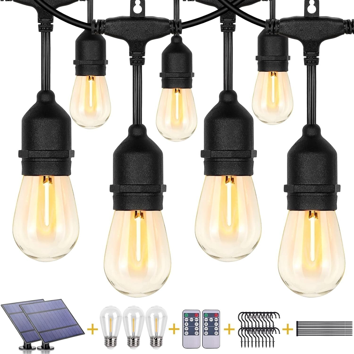 Dual-Pack Solar String Lights - 200FT Waterproof LED with Remote Control Options