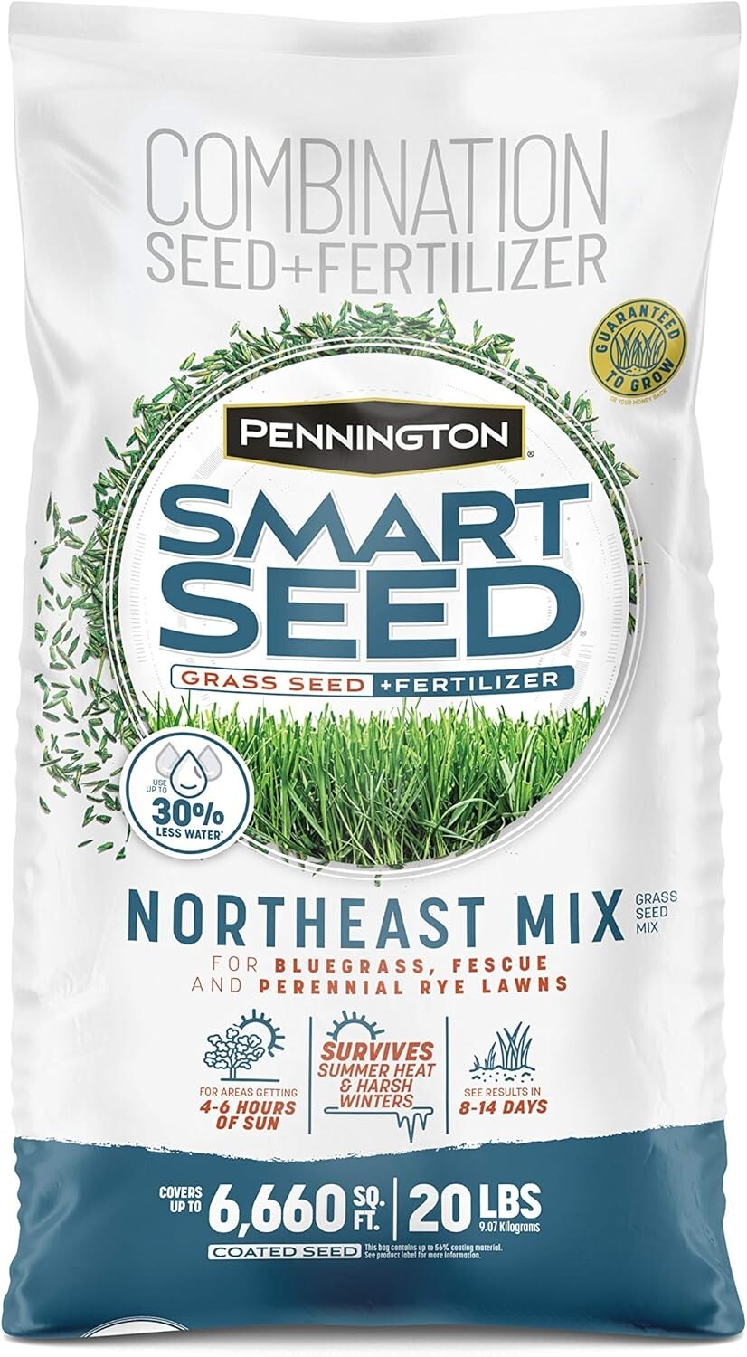 Premium 20 lb Smart Seed Mix: Kentucky Bluegrass & Ryegrass for Northeast Lawns