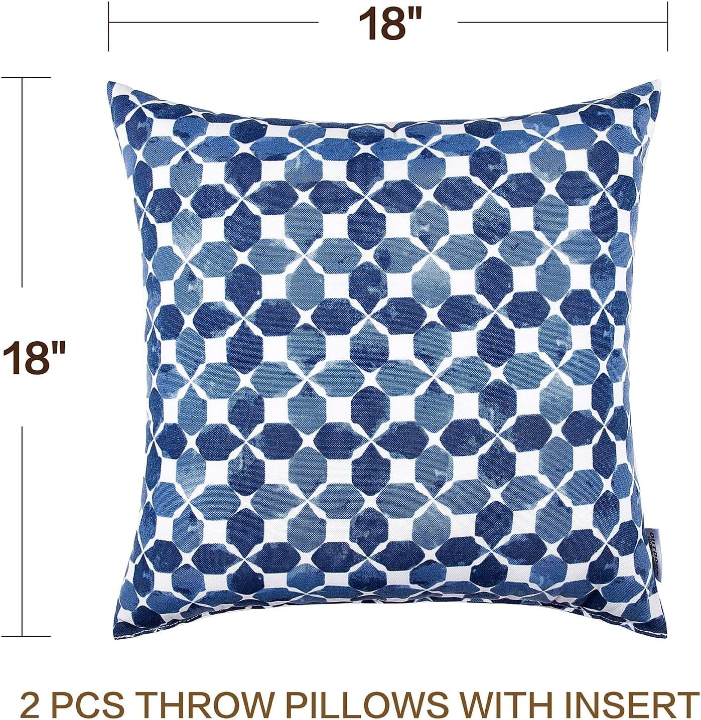 Durable Waterproof Outdoor Pillows 18x18 with Plush Inserts - Year-Round Comfort