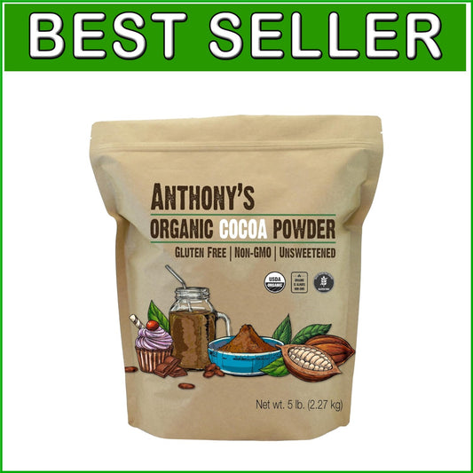 5 lb Batch Tested Organic Raw Cocoa Powder - Perfect for Baking & Smoothies