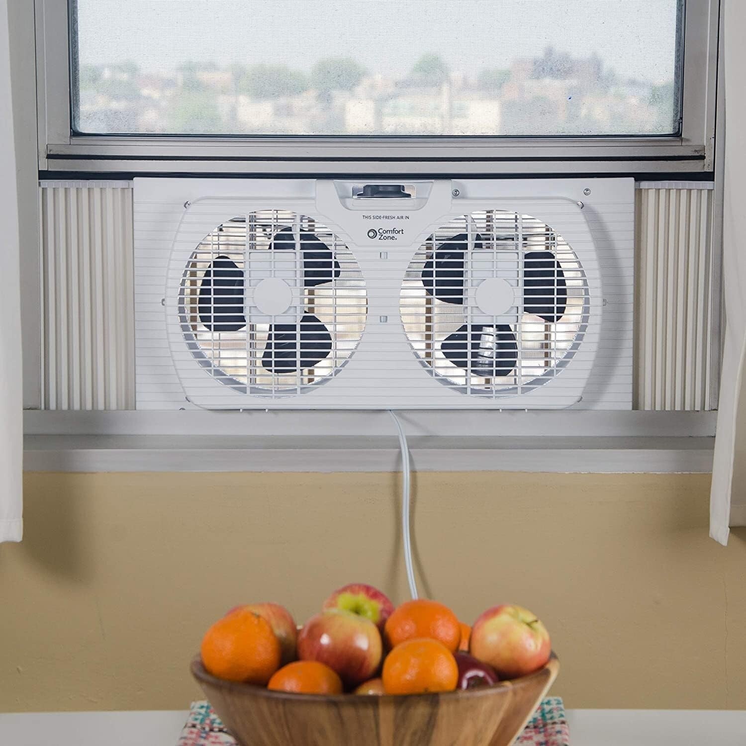 Energy-Efficient 9” Window Exhaust Fan with Removable Bug Screen & Quiet Speed