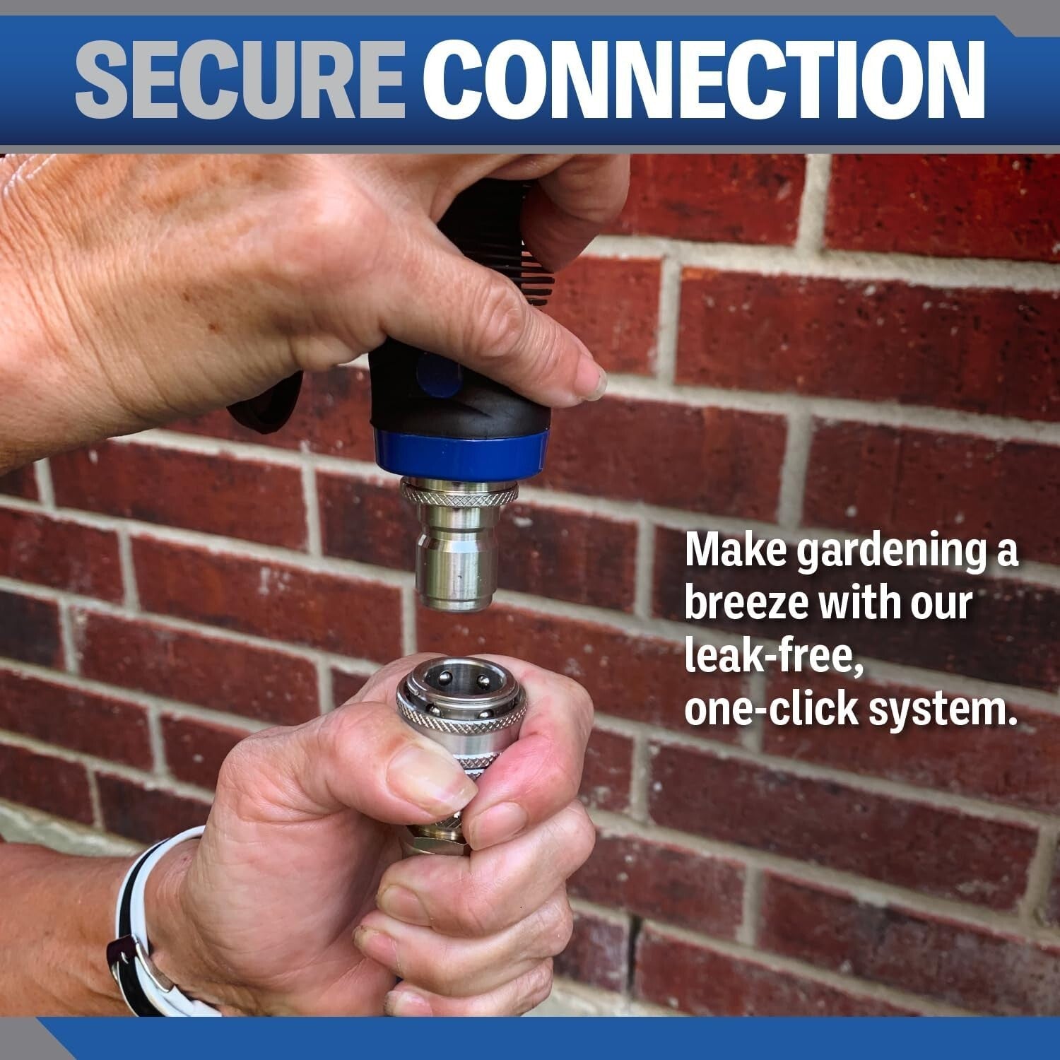 304 Stainless Steel Garden Hose Quick Connect Fittings Set of 4 for Effortles...