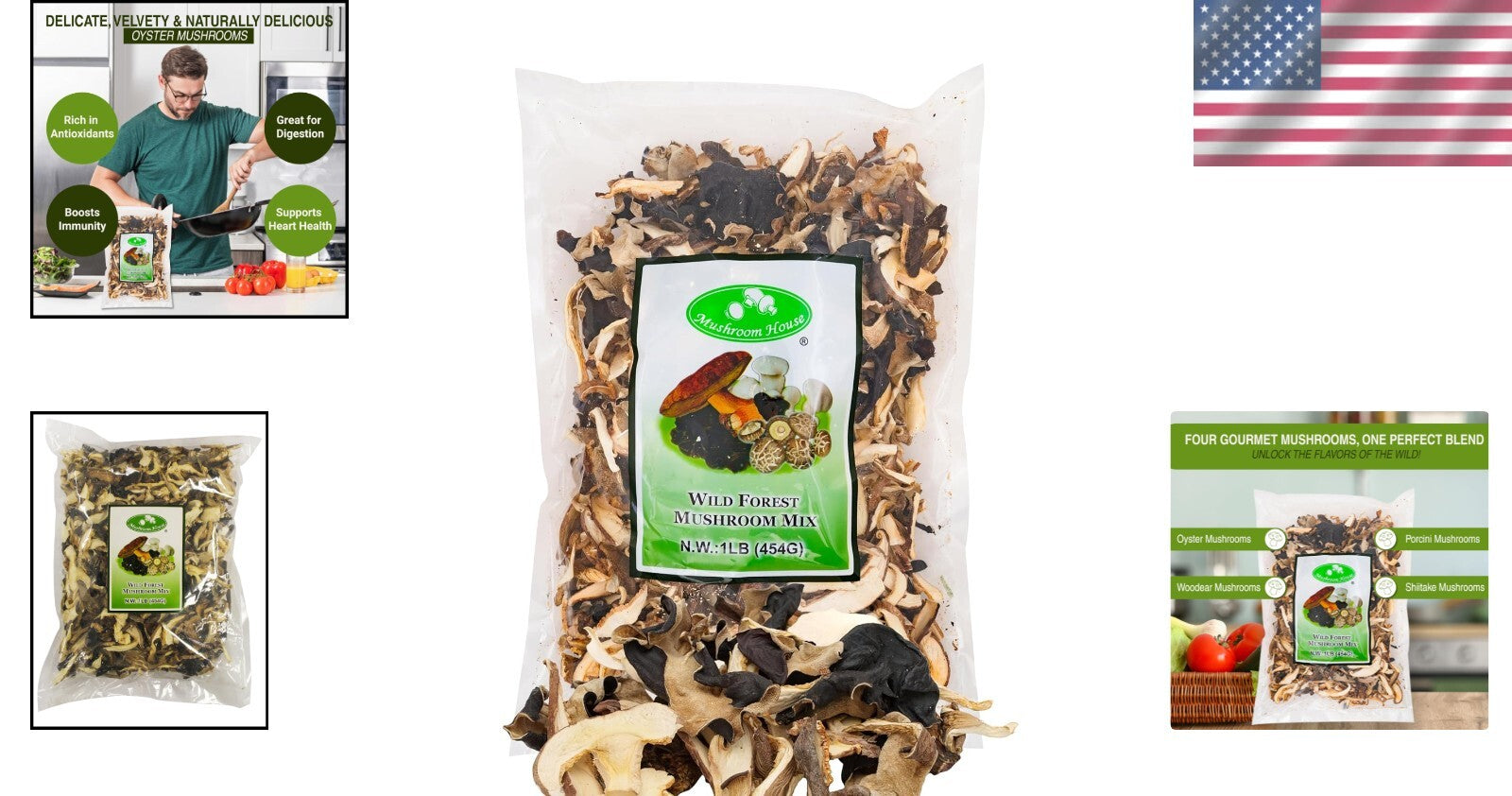 Chef-Approved Mixed Dried Mushrooms - 1 lb Forest Blend for Gourmet Cooking