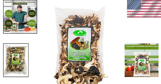 Chef-Approved Mixed Dried Mushrooms - 1 lb Forest Blend for Gourmet Cooking