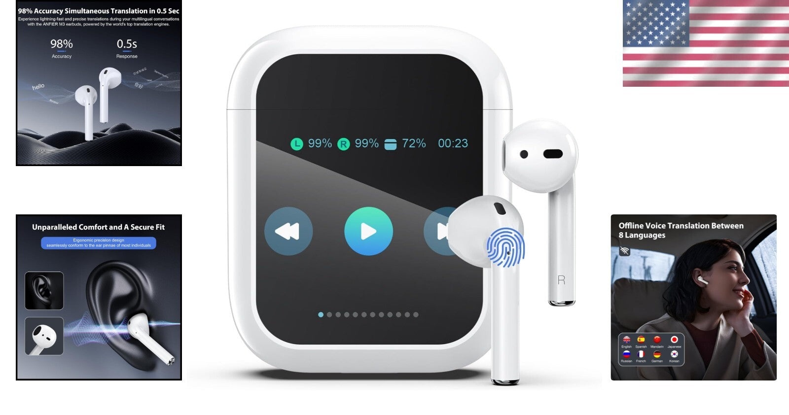 Seamless Communication with 144 Language Translator Earbuds and Offline Packs