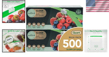Load image into Gallery viewer, Clear Quart Slider Bags with Expandable Bottom - 500 Count, Perfect for Storage