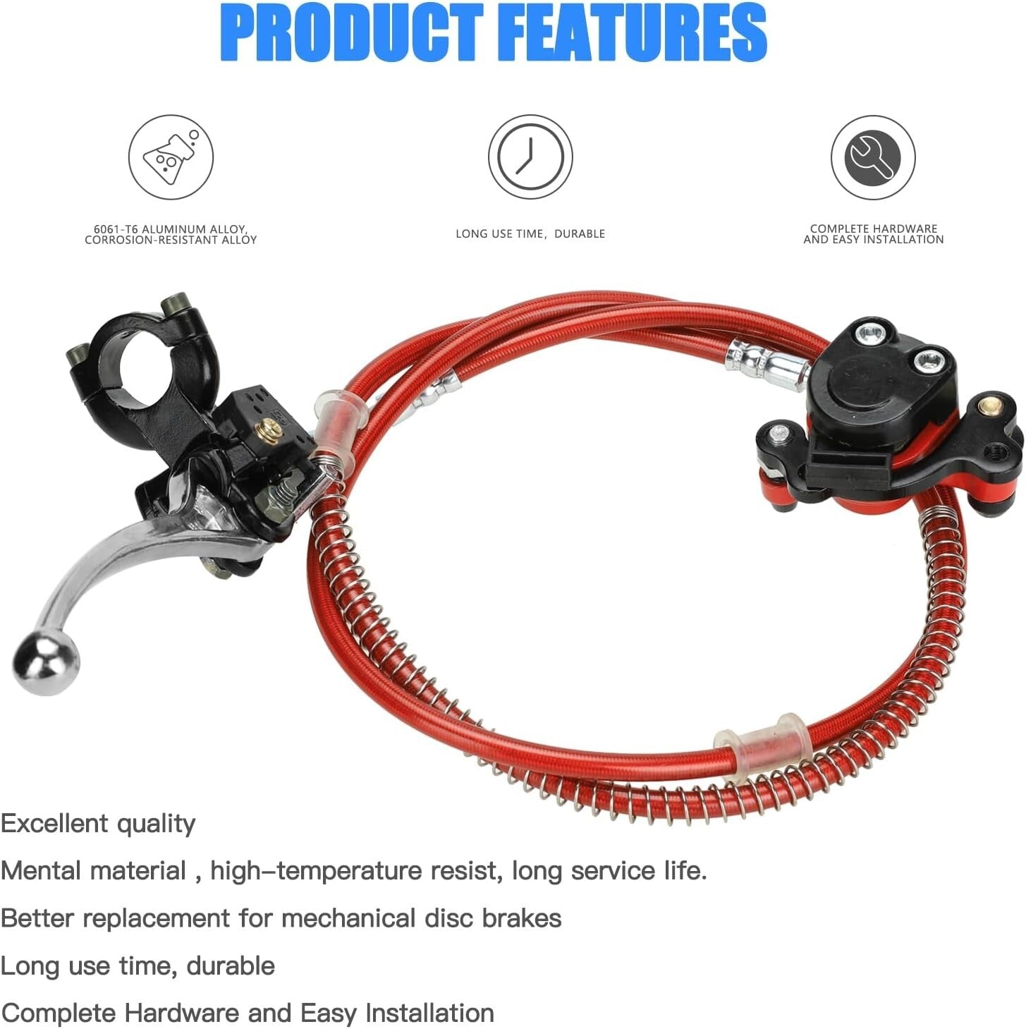 Mini Bike Hydraulic Brake System Assembly with Enhanced Clamping Power & Hose