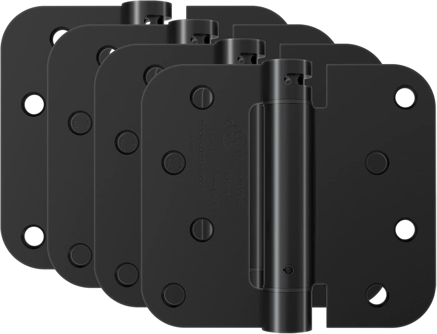 Soft Close Door Hinges - 4 Pack, Matte Black, Ideal for Residential & Commercial