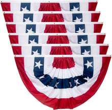 Load image into Gallery viewer, 6-Pack 3x6 Ft American Flag Bunting - Bright Pleated Fan Flag for Celebrations
