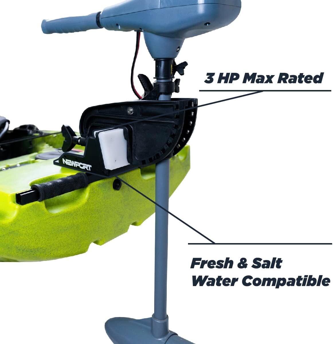 3HP Electric Trolling Motor for Kayaks - Durable, Portable & Corrosion Resistant