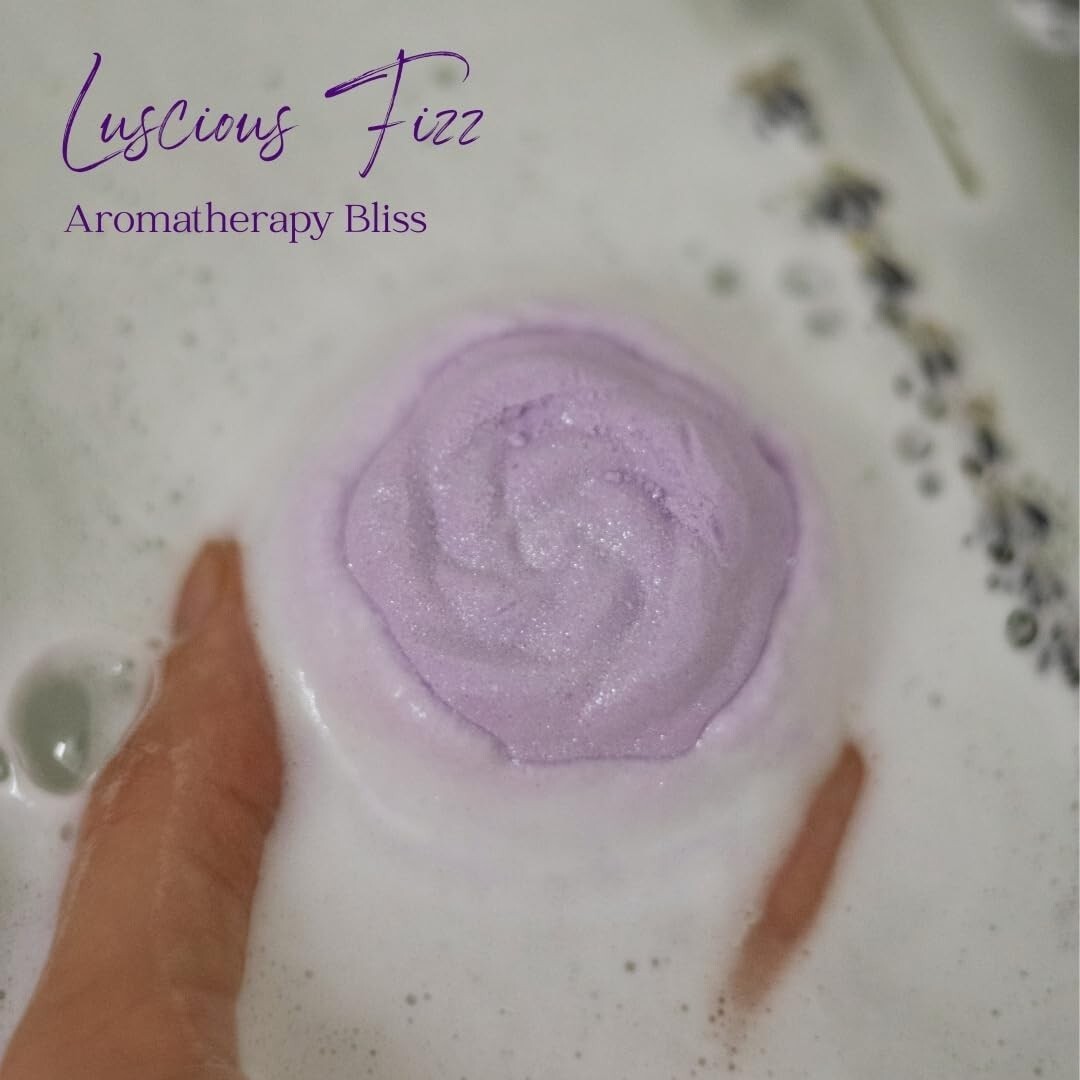 Aromatherapy Lavender Bath Bombs - 12 Large Organic Bath Balls for Relaxation