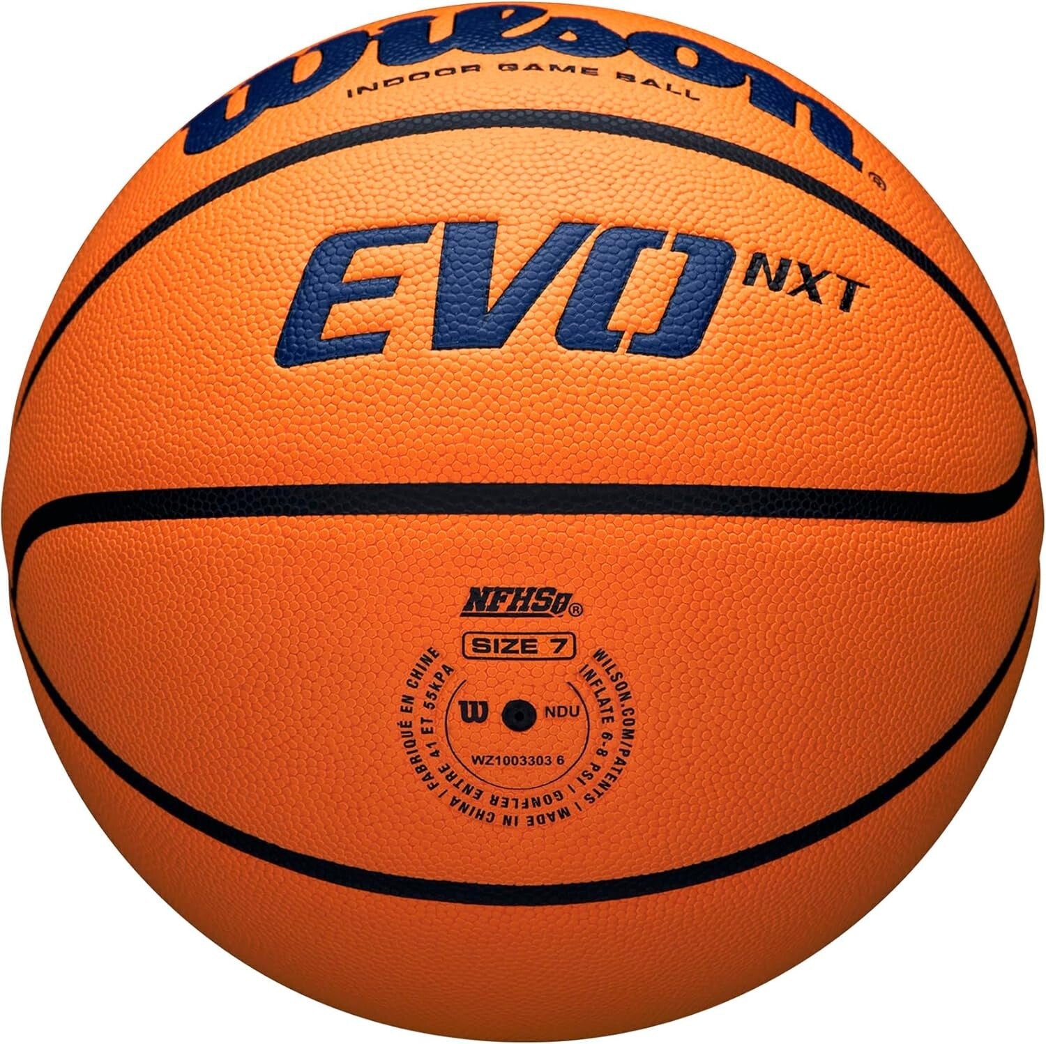 Official NCAA Indoor Game Basketball - Size 7, Navy/Orange - 29.5" Diameter