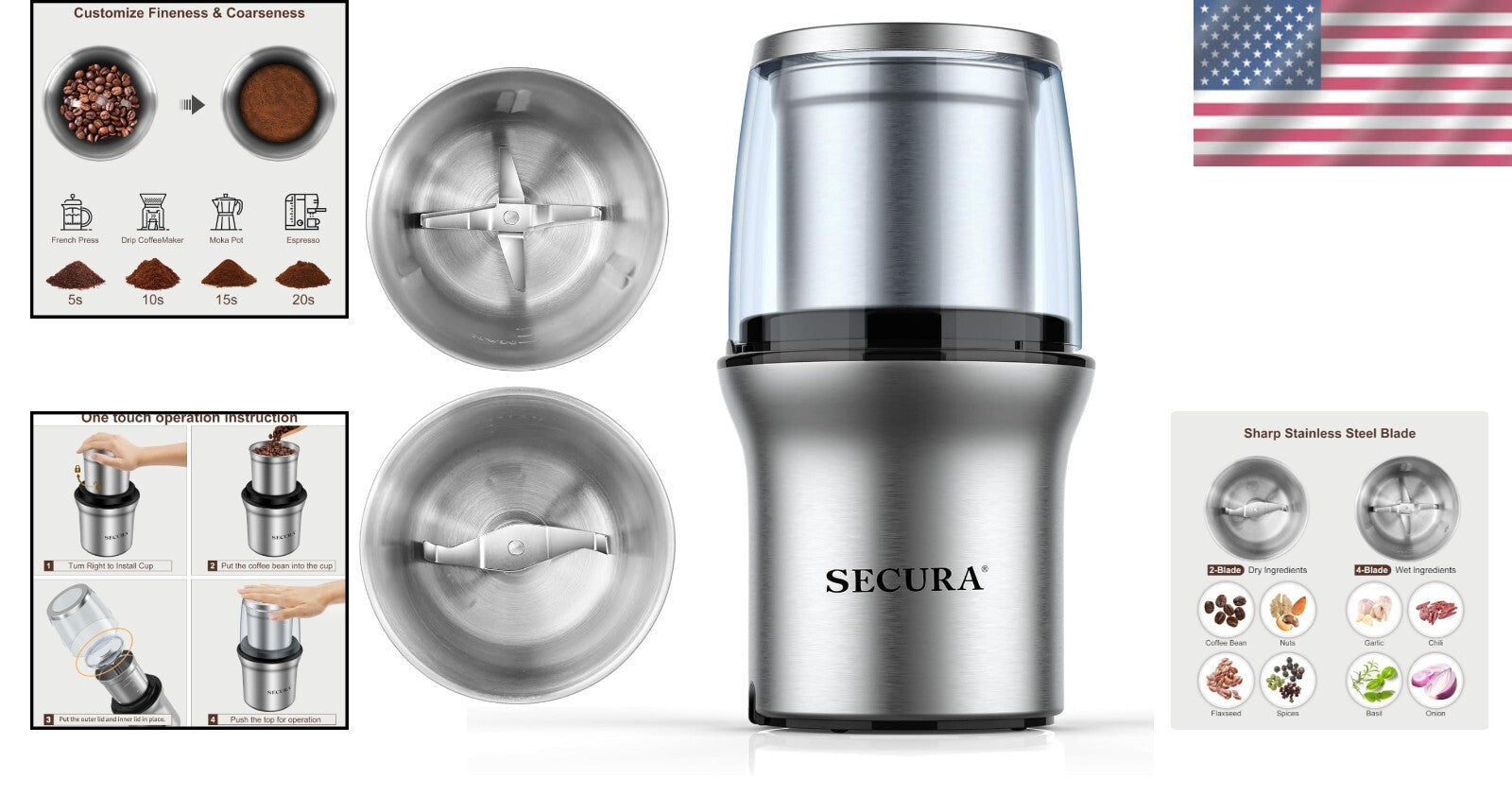 Effortless Grinding: Electric Coffee and Herb Grinder with Precision Control