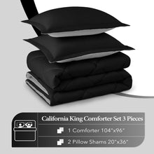 Load image into Gallery viewer, Luxurious Black and Grey California King Comforter Set - Soft Microfiber Bedding